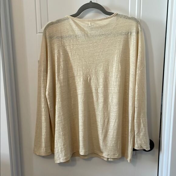 J. Crew Cream Relaxed Blouse with Long Sleeves - Picture 3 of 4